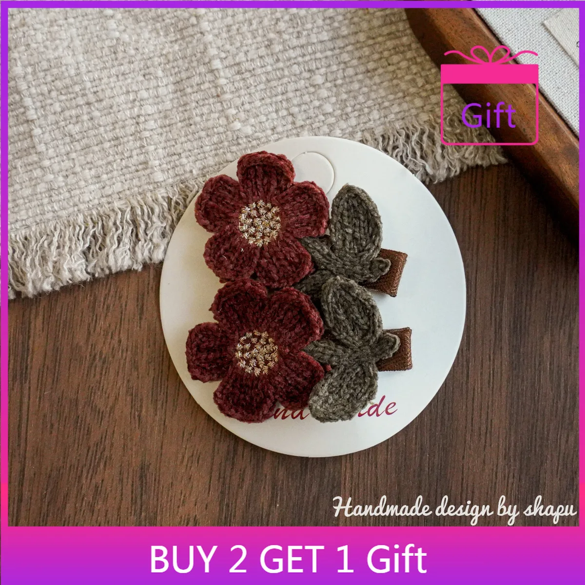 

Baby Hair Clips Korean Style 1 Pair Fabric Bunny Cherry Full Grip for Infant Girls Bangs Clips New