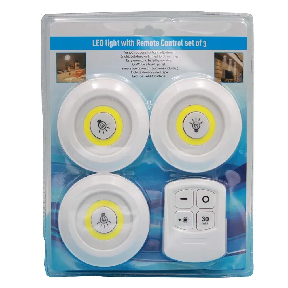 Luces Led con Control remoto para debajo del gabinete, luz nocturna cambiante inalámbrica para cocina, dormitorio, Mostrador de armario