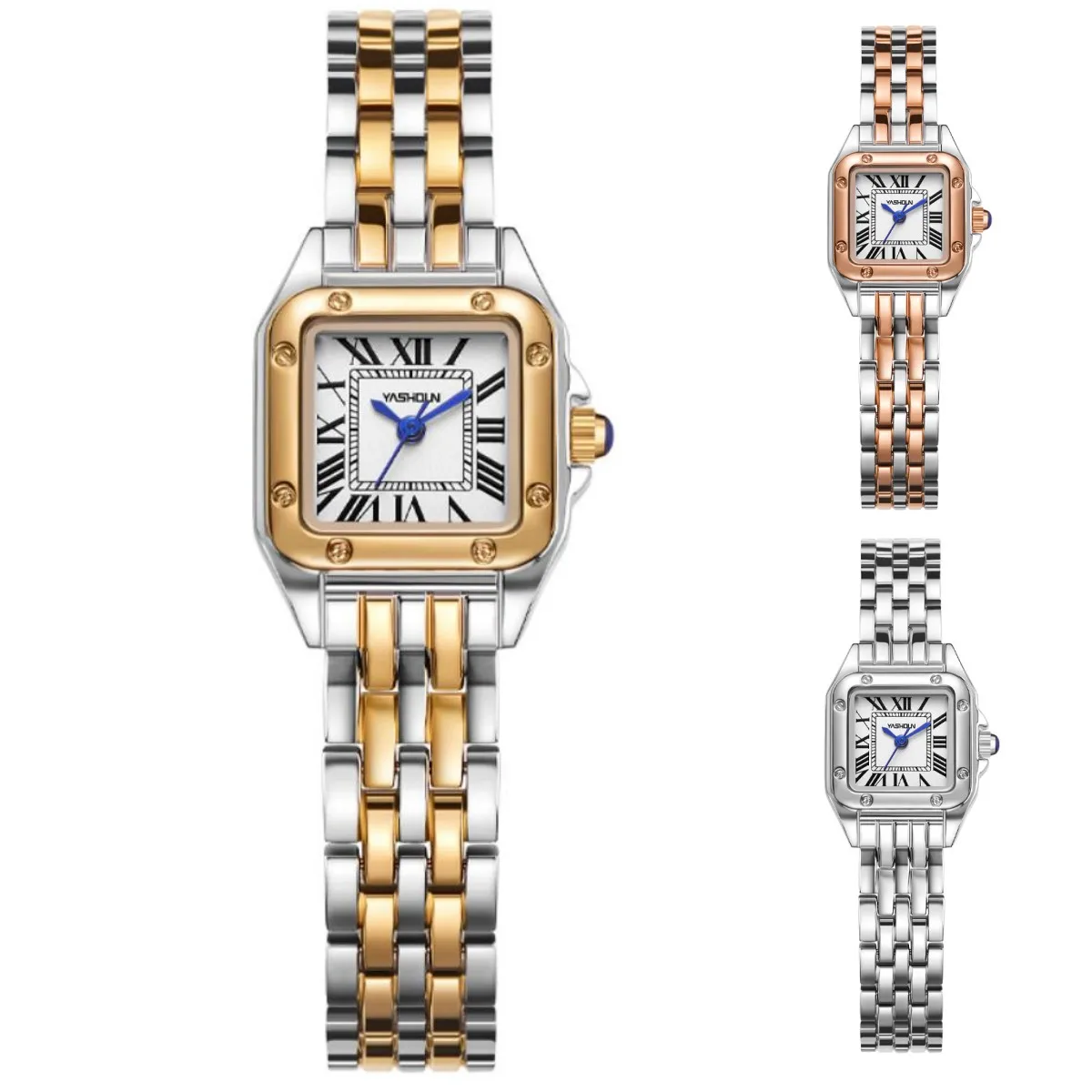 ياشيدون نساء كوارتز ساعة الإكسسوارات سبيكة حزام مقاوم للماء ساعات المعصم الأصلي عادية Y5049