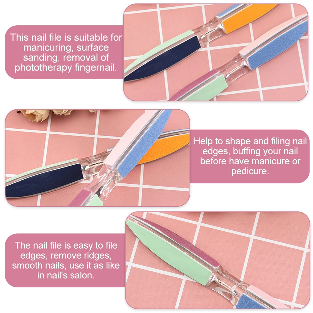 

12pcs Nail Files Handheld Hexagonal Polishing Tools for Shaping Sanding Removing Phototherapy Fingernails Manicure Use