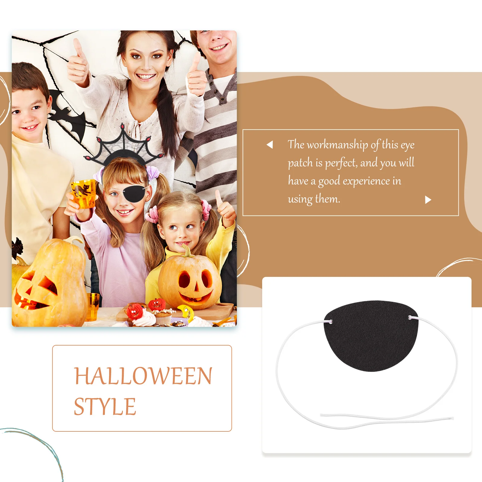 10 Pcs Decorations Pirate Eye Sticker Child Halloween Costume Accessories Felt Party Mask