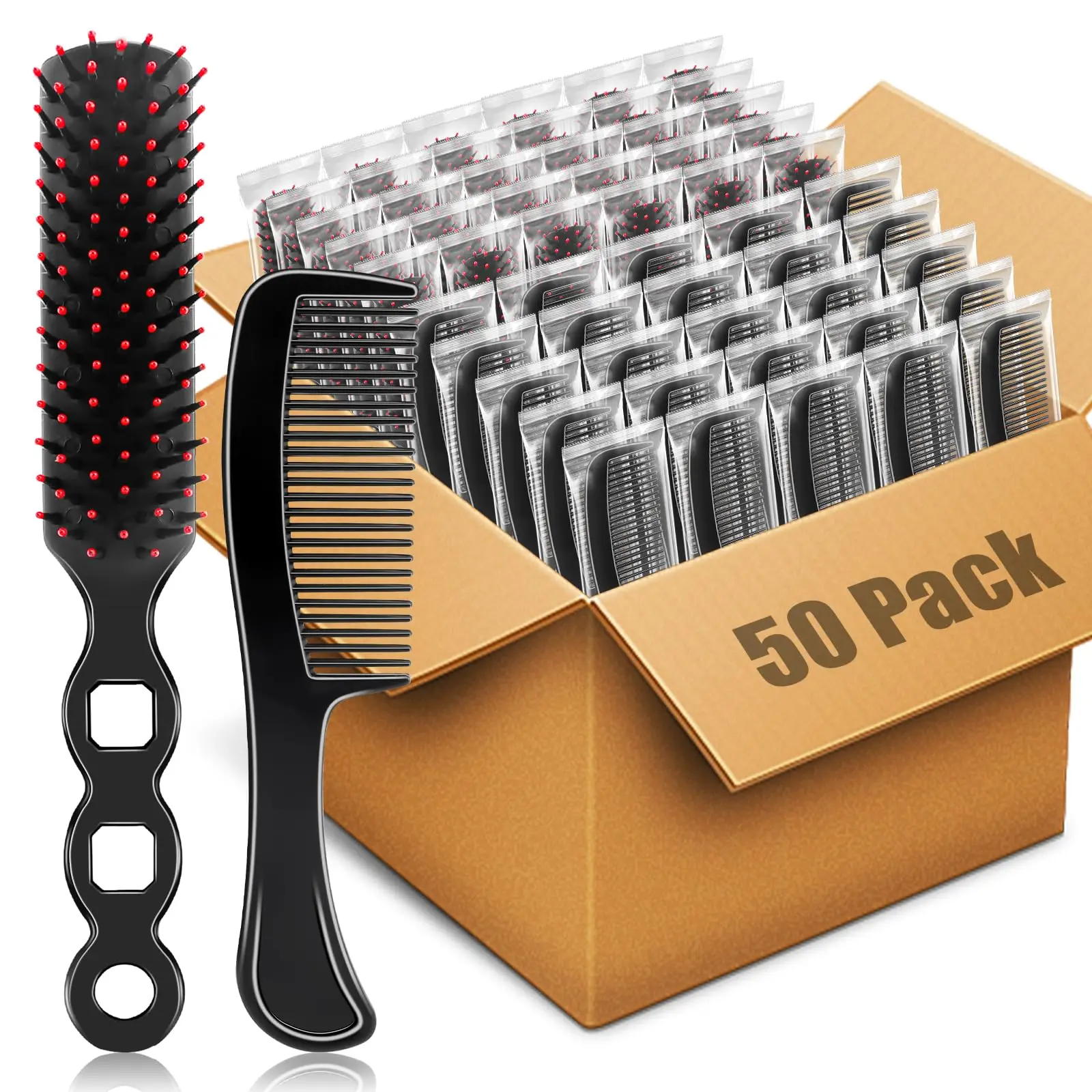 

50-Piece Wholesale Hair Comb Set Portable Combs Individually Packaged Sanitary Combs Hair Styling Tools Comb Anti Static Combs
