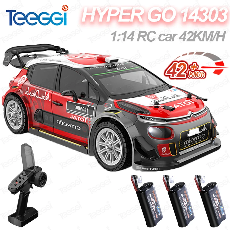 HYPER GO RC MJX 14303 Voiture de drift haute vitesse 42 km/h avec gyroscope - Jouet électrique 4x4 professionnel 1/14 Télécommandé Tout-terrain Moteur à balais Monster Truck Cadeaux pour adultes