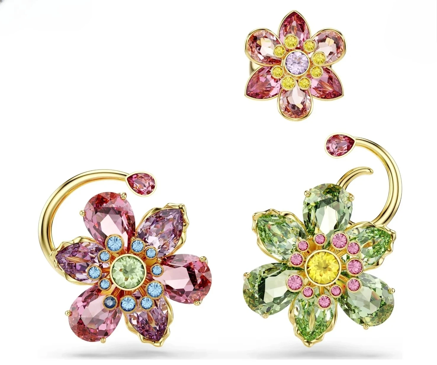 Original Jewelry Set New Color Flower Crystal Boutique Irregular Earring Exquisite Necklace Ring Bracelet Wedding Gift for Women