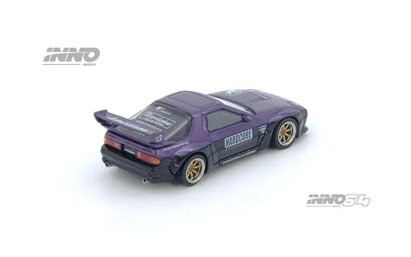 INNO 1:64 FC3S RX7 PANDEM ROCKET BUNNY نموذج سيارة مصنوع من خليط معدني أرجواني