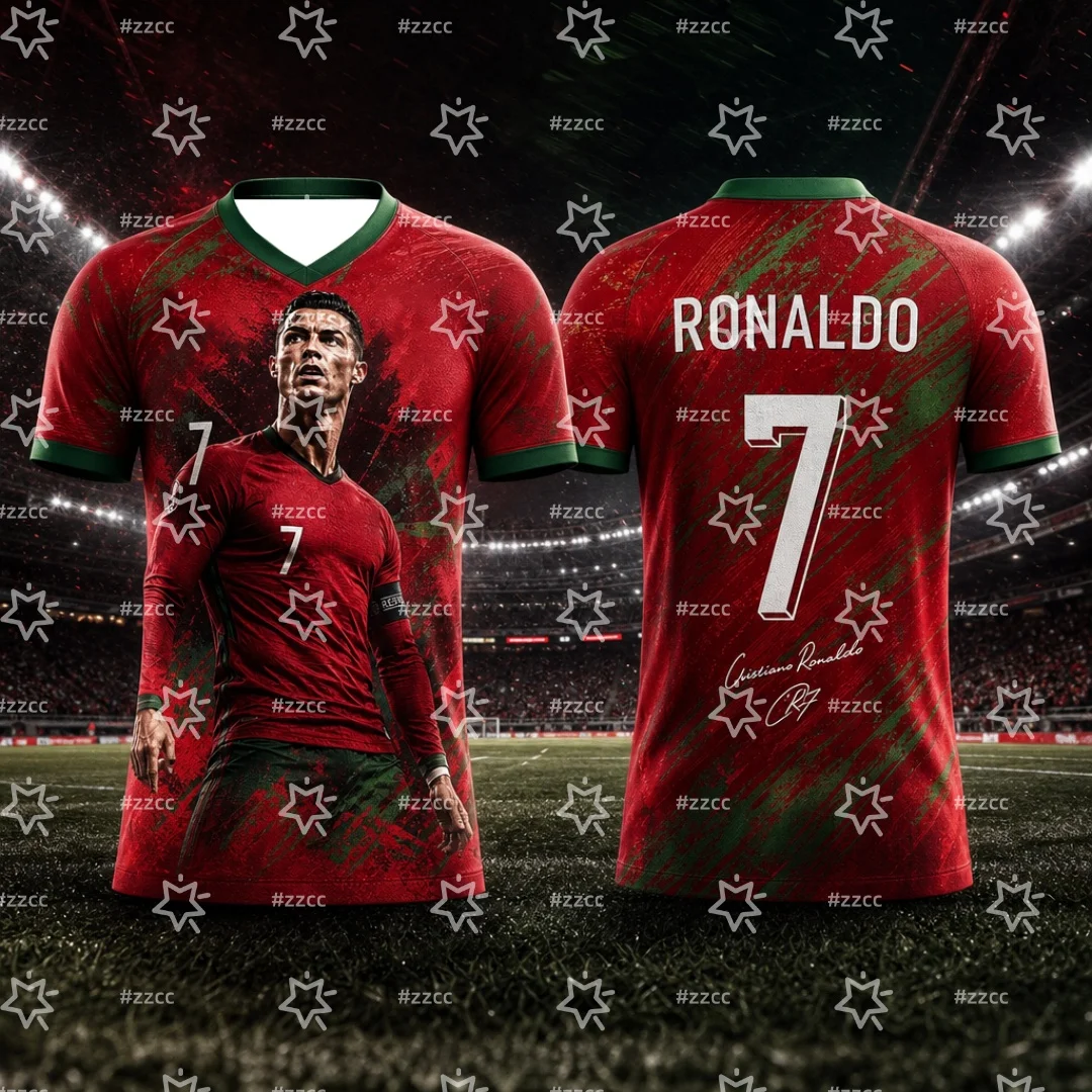2026 Cristiano Ronaldo No. 7 Football Jersey Portugal fan gifts Summer Sports Men's T-Shirt Children's Clothing Tee Y2k Woman ﻿ view 4