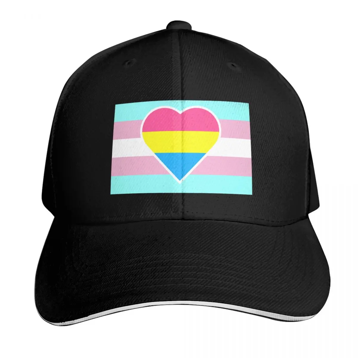 Transgender Pride Flag with Pansexual/Panromantic Heart Baseball Cap Men Women Casual Summer Sport Sun Cap