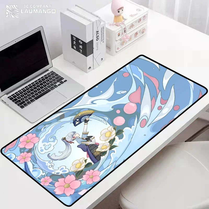 ขนาดใหญ่ Mausepad Genshin Impact Коврик Для Мыши Gaming แล็ปท็อป Gamer คีย์บอร์ด Pad Pc อุปกรณ์เสริม Deskmat แผ่นยางรองเมาส์ Mousepad