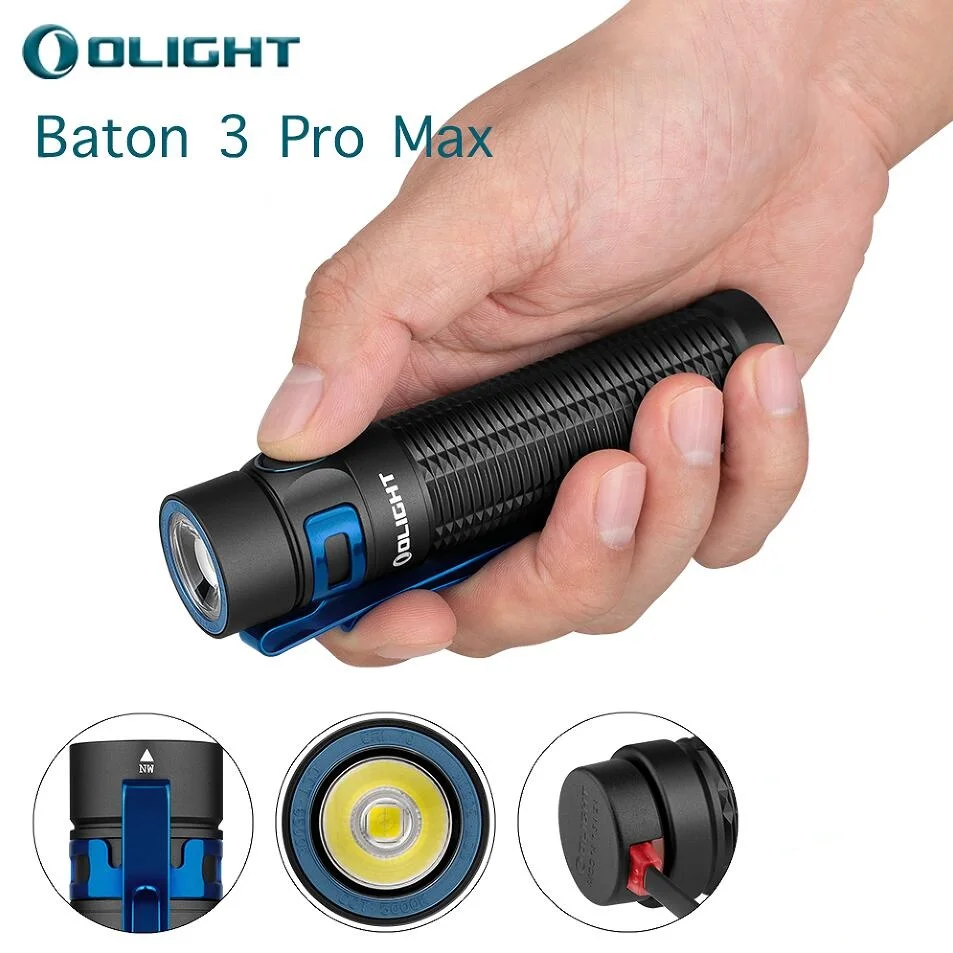 Olight Baton 3 Pro Max Powerful EDC Flashlight Rechargeable Pocket Torch 2500 lumens Intensity High Performance Include Battery