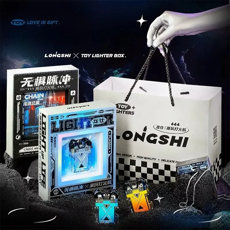 

Hardcore Mecha Cyberpunk Style Crossover Arc Lighter Trendy Play Portable Flameless Lighter Gives Boyfriend an Unusual Gift