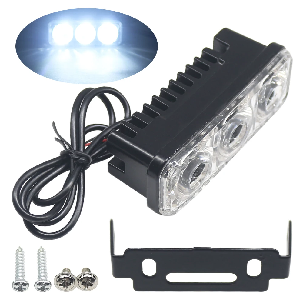 2pcs Car Daytime Running Light 5630 Chipset 3 SMD LED Day Light High Bright Car Light 12V Waterproof White DRL Moto Lamp