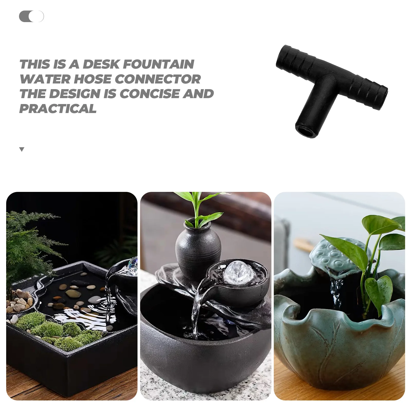 

10 Pcs Garden Running Water Fountain Accessories Waterfall Desk Connectors High Quality