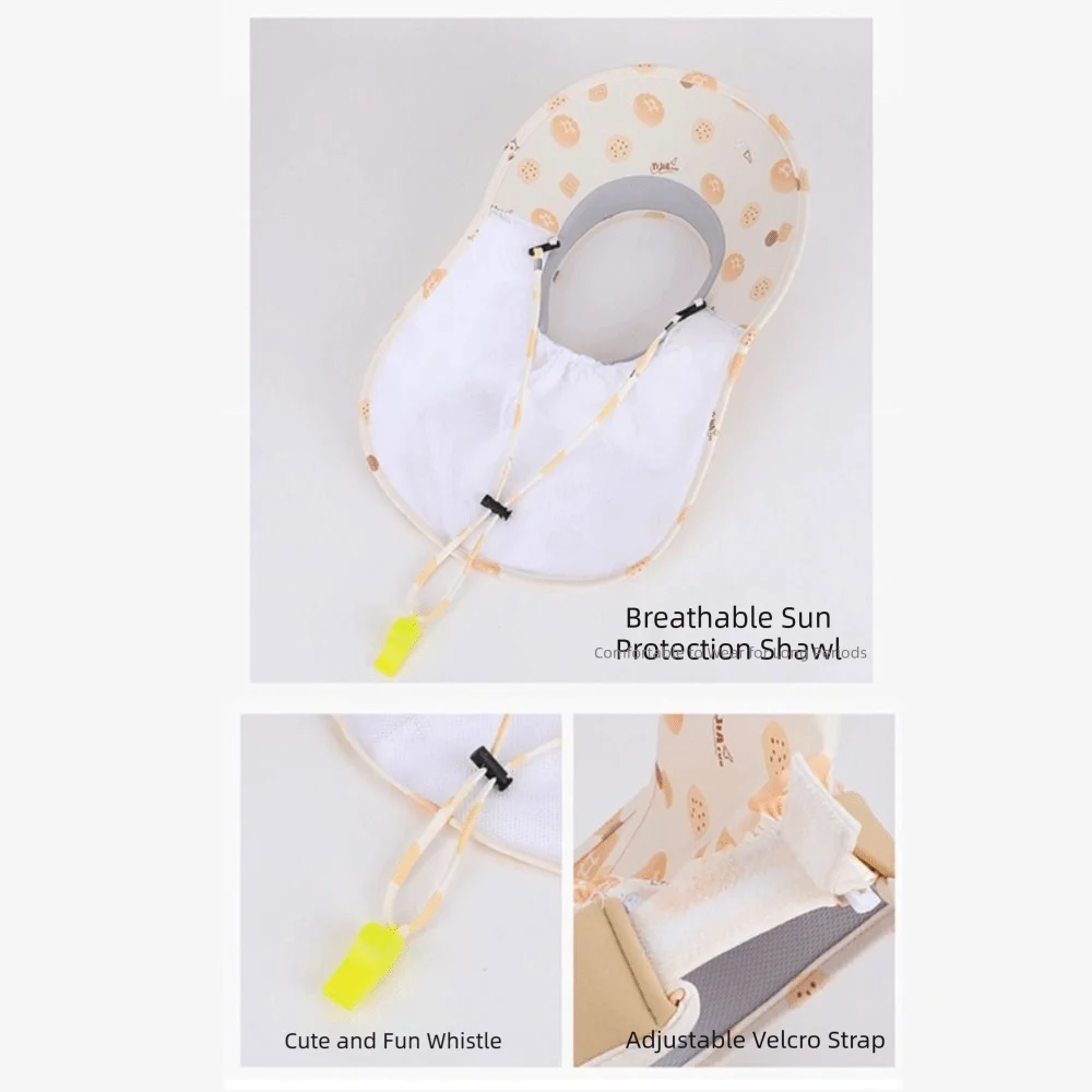 Cute Big Brim Children's Sun Hat Extended Shawl Ice Silk Empty Top Cap Cap Sun Protection Summer Sunshade Hat Baby