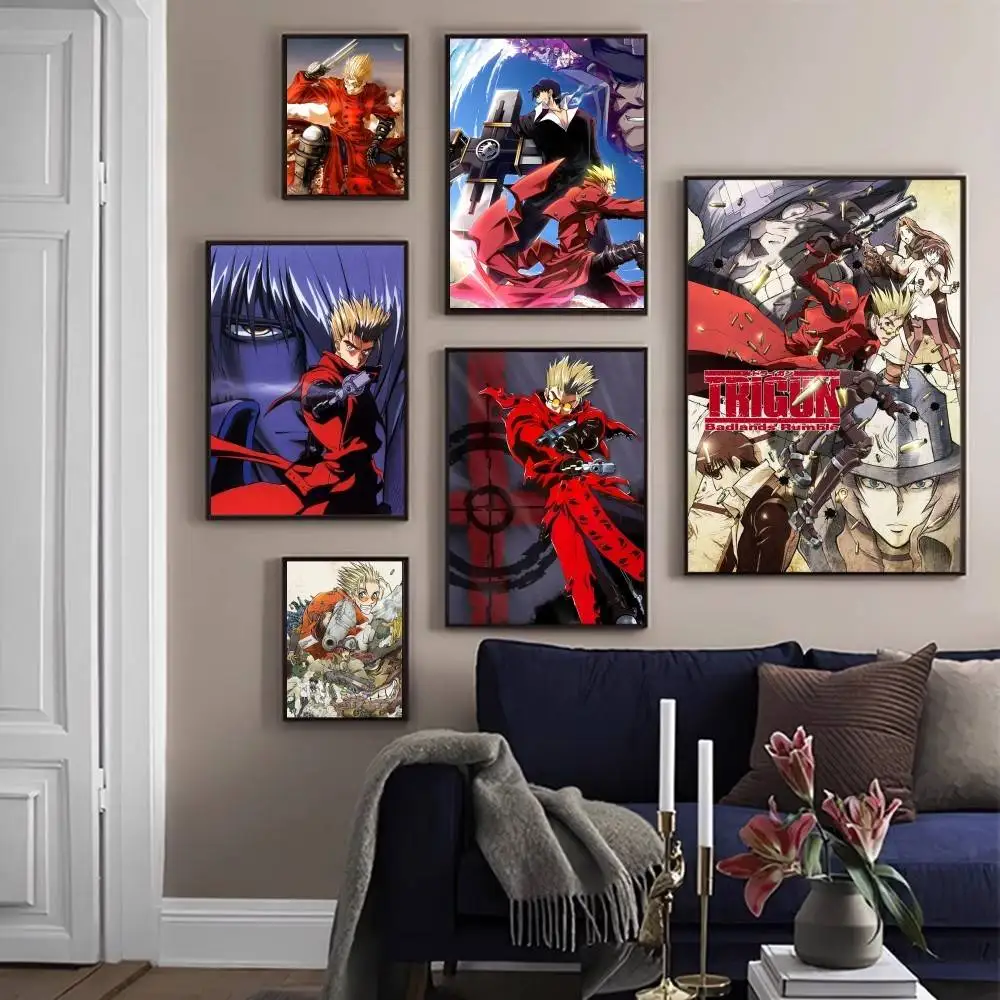 

Anime Trigun Vintage Posters Sticky Vintage Room Home Bar Cafe Decor Kawaii Room Decor