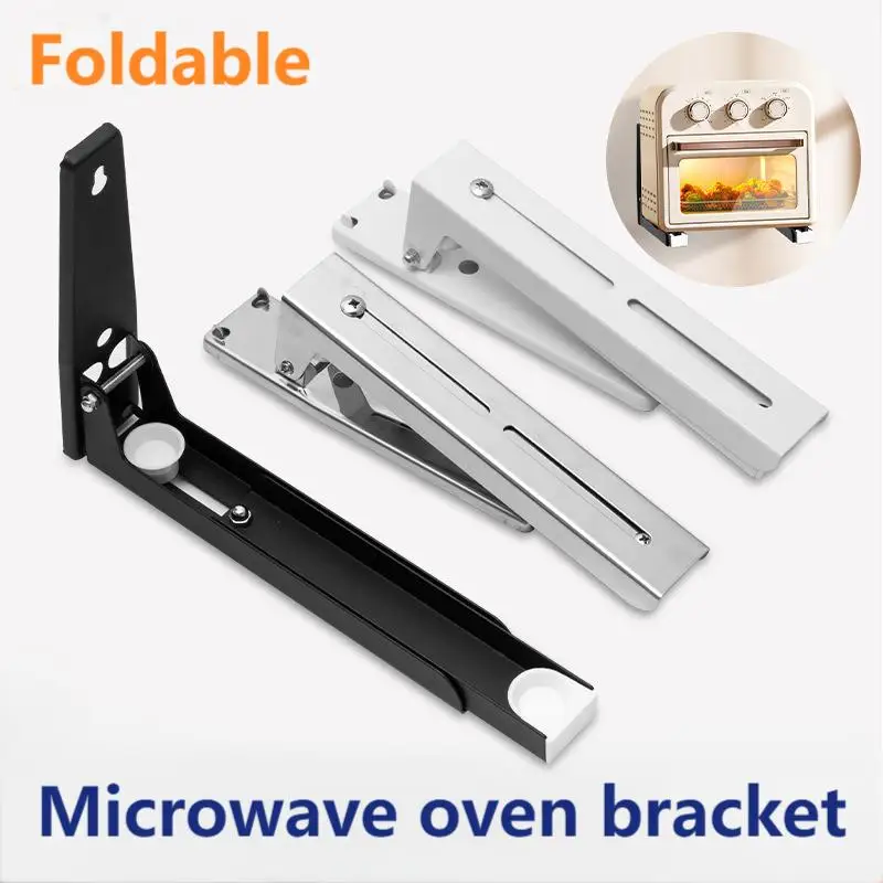 1 Set faltbare Edelstahl Mikrowelle Rack Küche Wand montiert ausziehbare Mikrowelle Lagerregal Ofen Rack Halterung