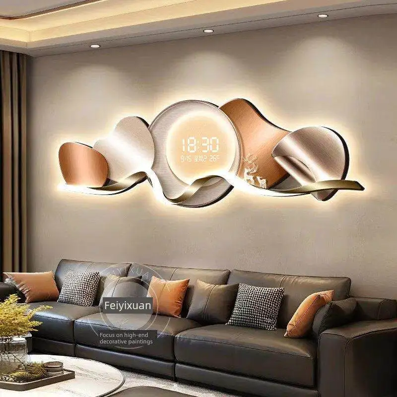 Display Fashion Gold Wall Clock Premium Numbers Living Room Art Digital Clock Luxury Aesthetic Orologi Da Parete Home Decor
