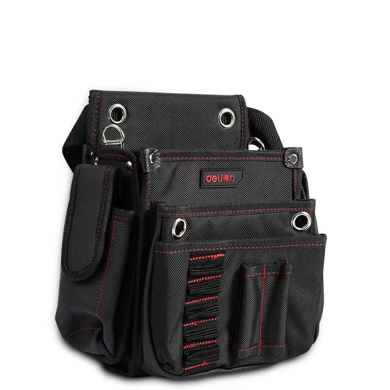 Waterproof Tool Bag Electrician Waist Pack Hardware Toolkit Pocket Belt Pouch Hanging Dual Use Bag Canvas Wear Resistant Diy