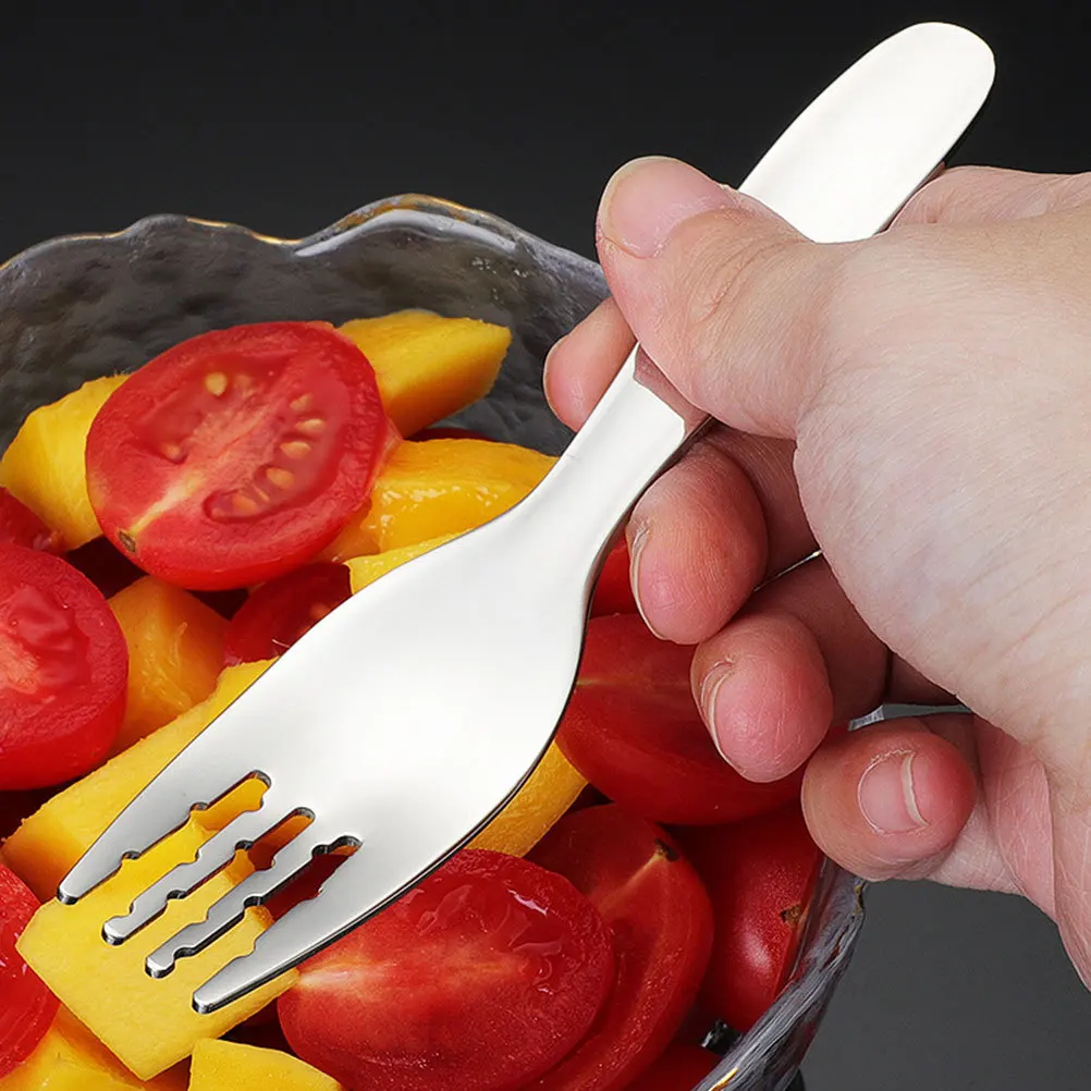 

1 комплект, детский набор вилок и ложек, эргономичная ручка из нержавеющей стали, гладкие края, посуда для малышей для самостоятельного кормления, легкий портативный