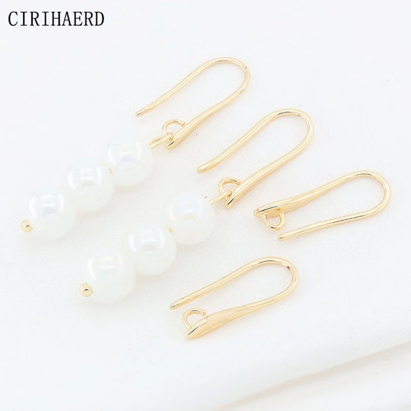 

Simple Women Hanging Earrings Accessories 14K/18K Gold Plated Earring Hooks For DIY Jewelry Making Supplies Earring Fixtures