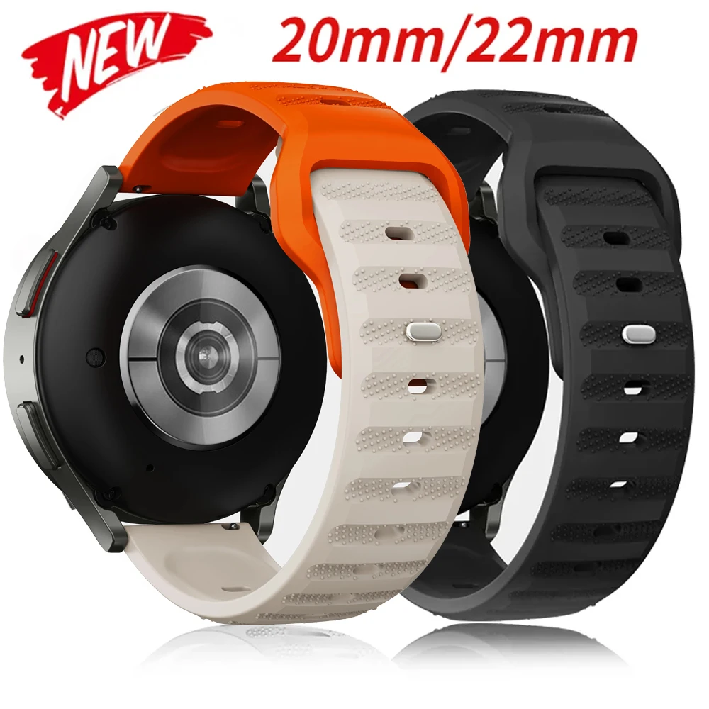 

20mm 22mm Silicone Strap For Huawei Watch 3/4/GT3-2 Pro Amazfit GTR 4/GTS 4 Soft Breathable Belt Samsung Galaxy Watch 5/6/4 Band