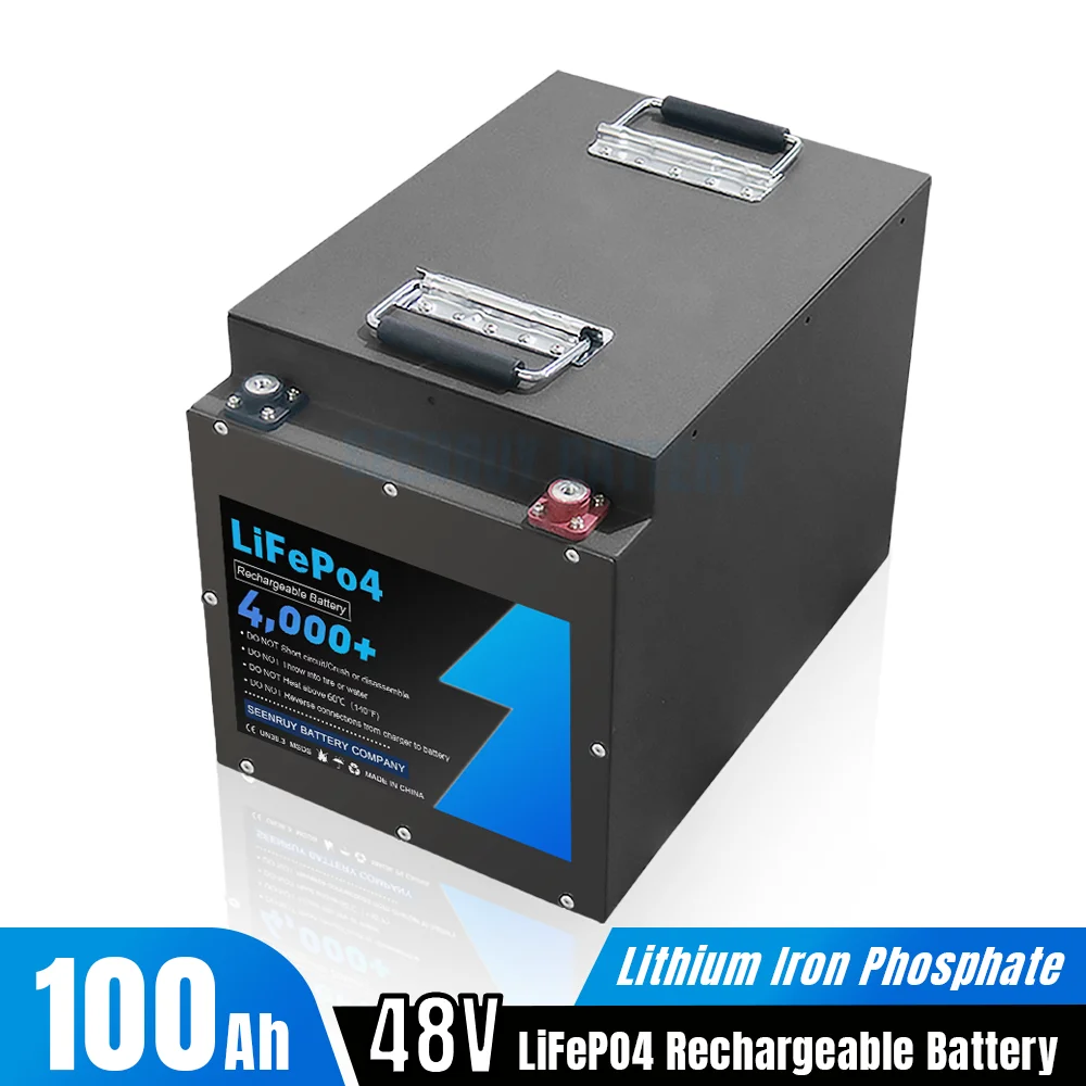 48V 100Ah Lifepo4 Battery Pack Deep Cycle for RV Solar Energy Backup Built-in BMS for RV Solar Energy +Charger