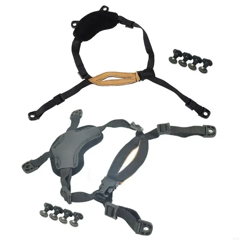 

77HC 4 Points Sport Helmet Retention Suspension System H-Nape Chin Strap Stable Under Rotational Forces Fixed Accessories