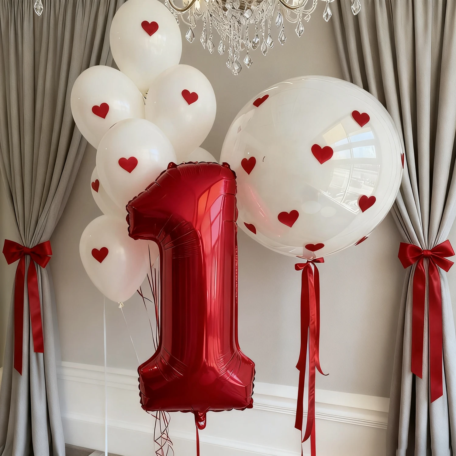 32 Zoll roter digitaler Aluminiumfolienballon 0-9 weißer Latexballon mit Love-Aufkleber für Geburtstagsfeierdekoration, Fotorequisite – Detail 7