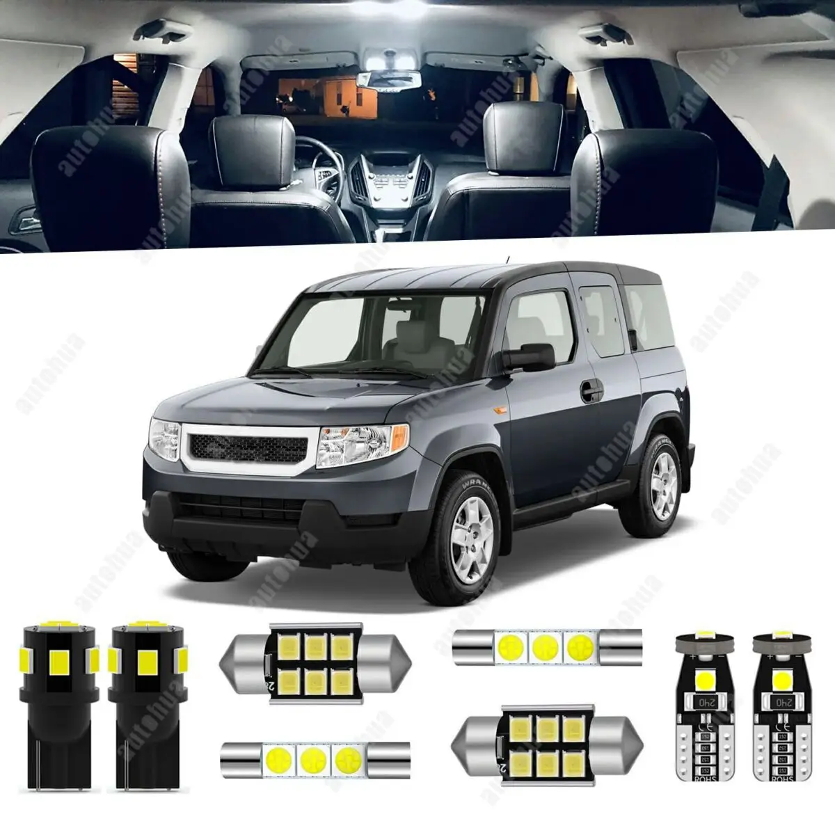 LED Interior Lights For Honda Element 2003-2011 White 6000K LED Lighting 23Pcs