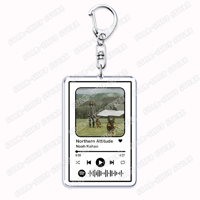 Popular Singer Noah Kahan Songs Keychains for Women Accessories Bag Stick Season Music Code Keying Jewelry Fans Friends Gifts