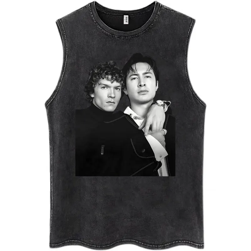 Camisetas sin mangas vintage populares de algodón oversize para hombre y mujer con estampado de Wash Heated Rivalry Shane Hollander Ilya Rozanov