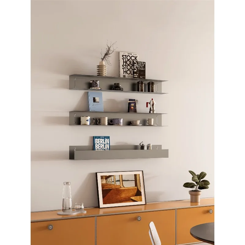 Straight-line shelves I-shaped stainless steel storage racks, multi-layer freely combined display racks on walls