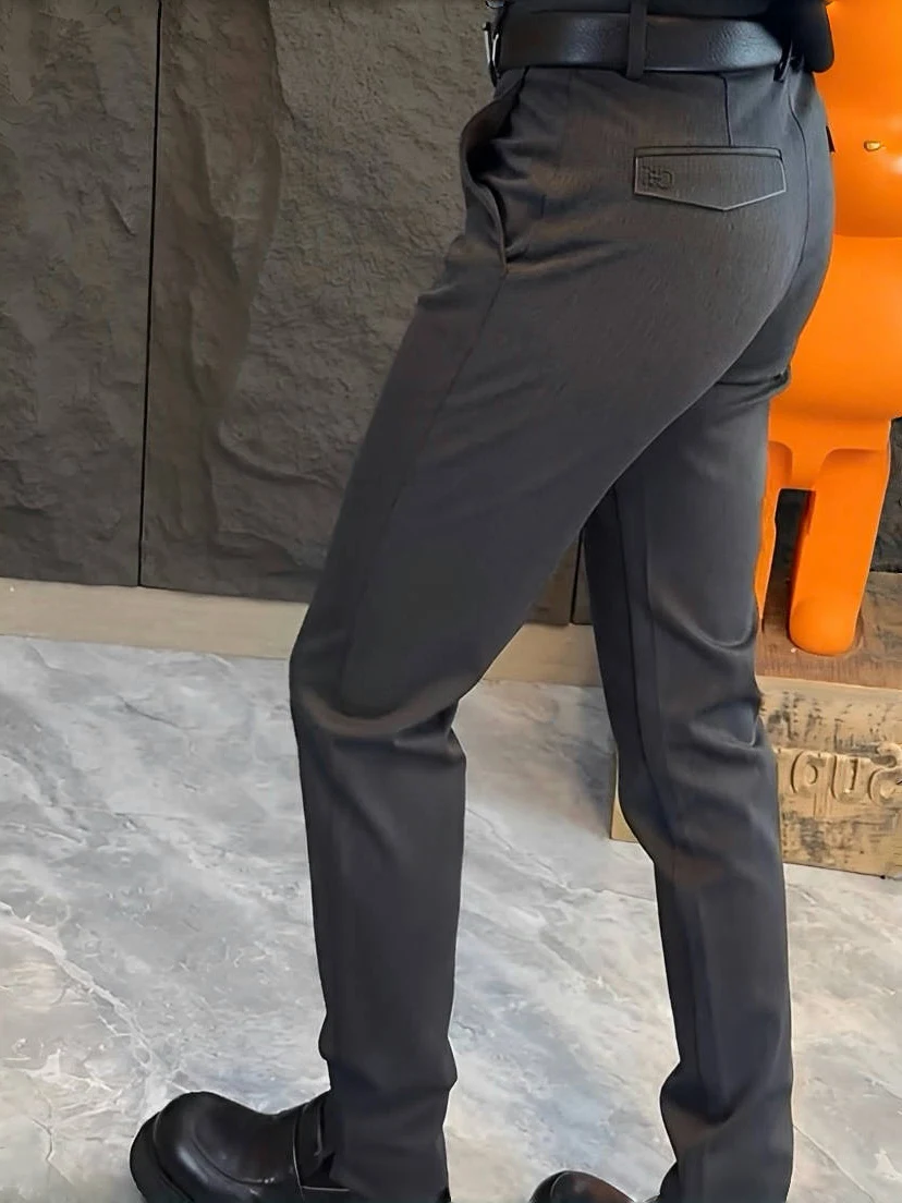 

Men's Busin Casual Slim Fit Faionable Trousers Spring Autumn New Sle Simple Ele Split Pants Leg Openings