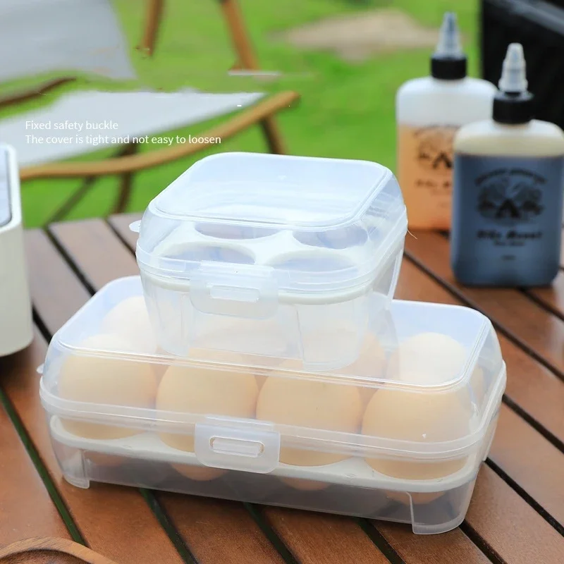 3/4/8 Egg Box Grids Egg Holder Container for Outdoor Camping Picnic Eggs Box Case Anti-fall Egg Storage Boxes Kitchen Organizer