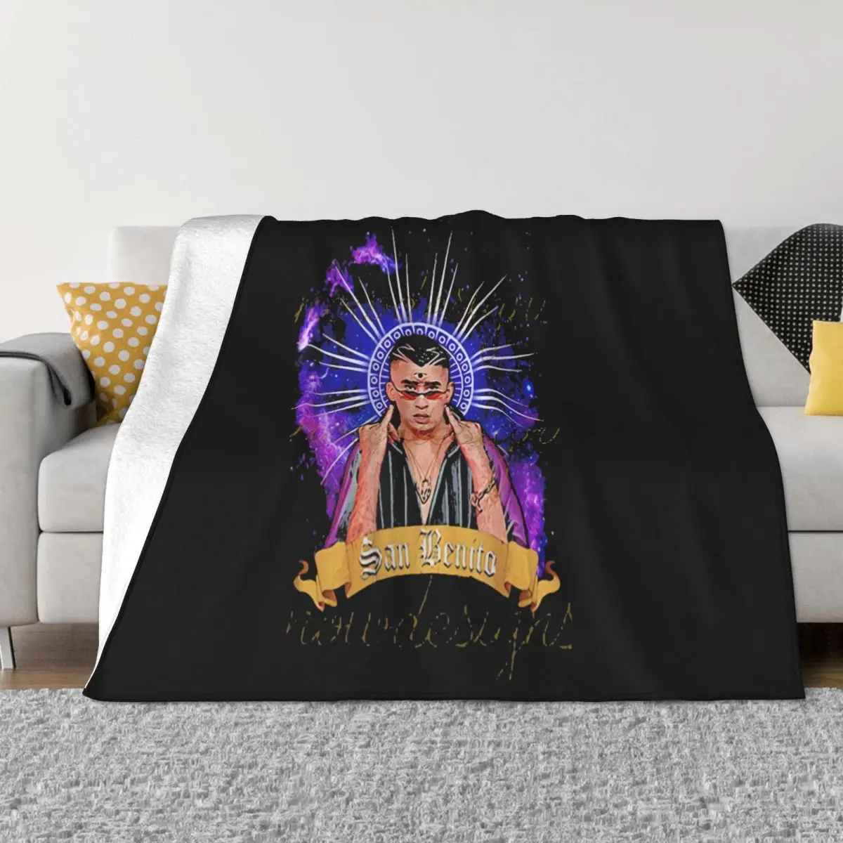 Bad Bunny San Benito Mens Hot Sale Family Unique Original Unisex Present Original Personalized 2021 Casual Throw Blanket