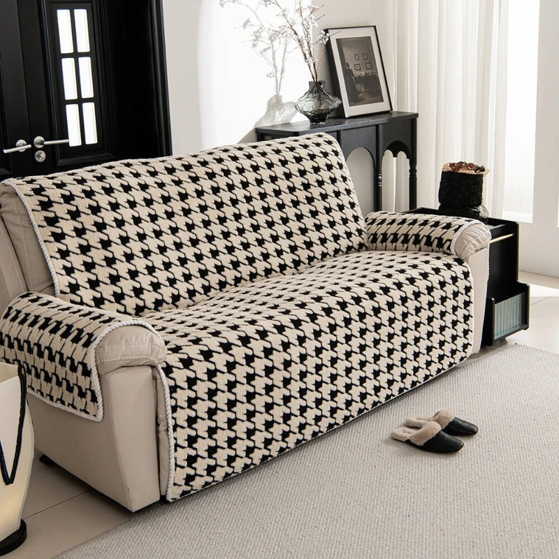 

2025 Простой антипригарный чехол для дивана, фиксированная противоскользящая цельная подушка для дивана на осень и зиму, мягкая, приятная для кожи и теплая