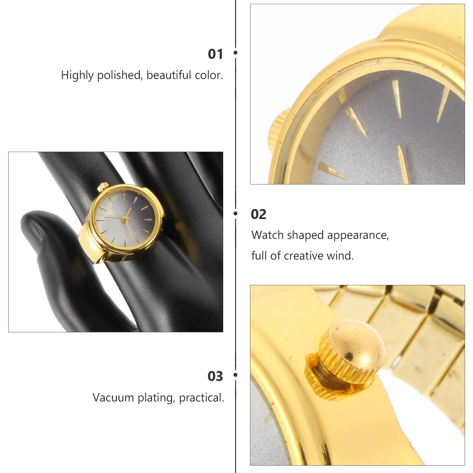 

Ring Watch Unique Design Shaped Retro Decorative Jewelry Fashion Accessory Watches for Women H Watch