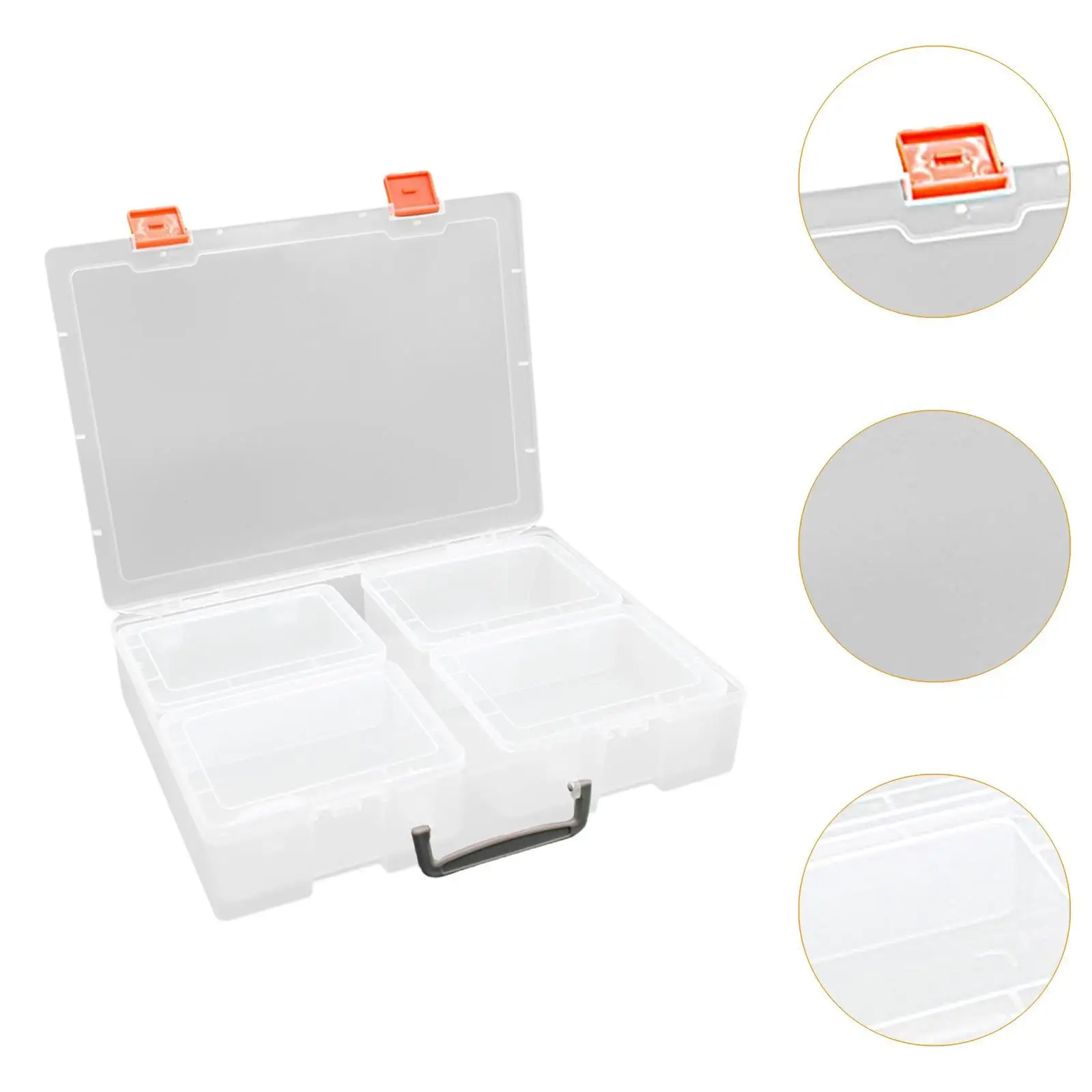 Baseball Card Storage Box Playing Card Case Holder with 4 Small Box Sports Cards Holder for Stickers Paper Cards Collector