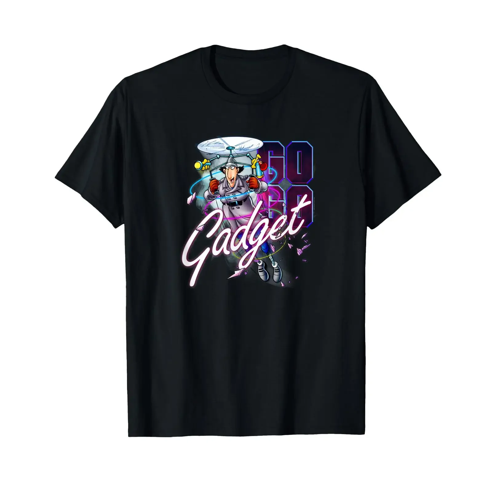 Inspector Gadget Adult T Shirt Retro Neon 04 vintage Washed Comfortable Stylish Stretched homme fashion Breathable Casual