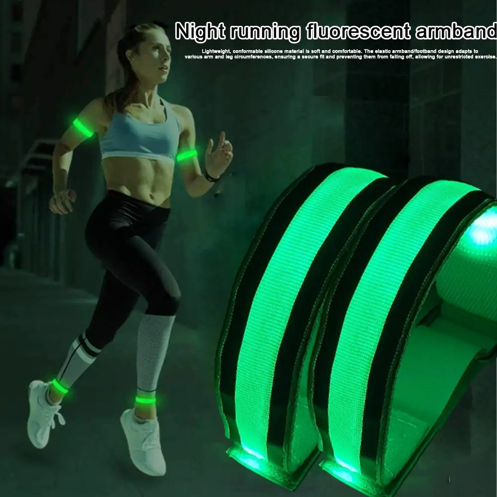 شارة LED قابلة لإعادة الشحن للجري تضيء LED شارة عالية الوضوح عاكسة للجري للسلامة الليلية للجنسين C2W2