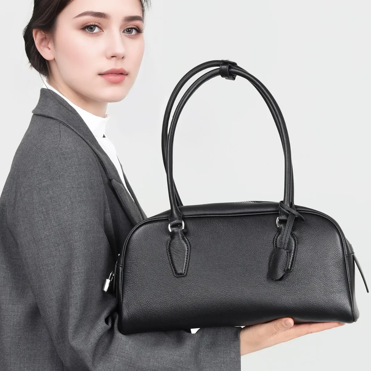 

100% Genuine Leather Unique Paris Diaper Bag High-End Minimalist Purse Trendy Square For Modern Mum Chic