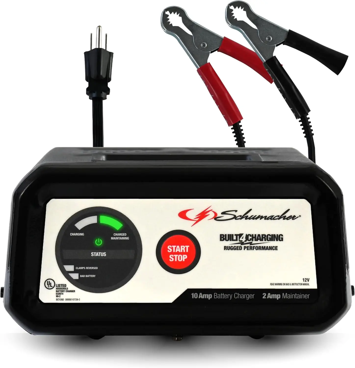 

10A 12V Car Battery Charger Maintainer, 3-in-1 for Automotive Marine Power Sport Batteries