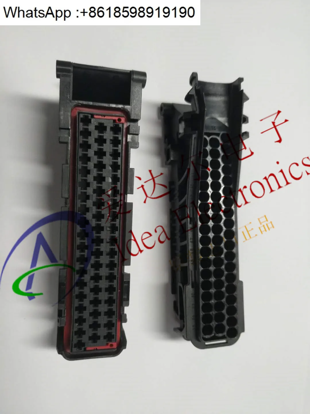 828907-1 55P Shell Sheath, Tyco/Amp 2 Rows 55P In-Line Mount, Black