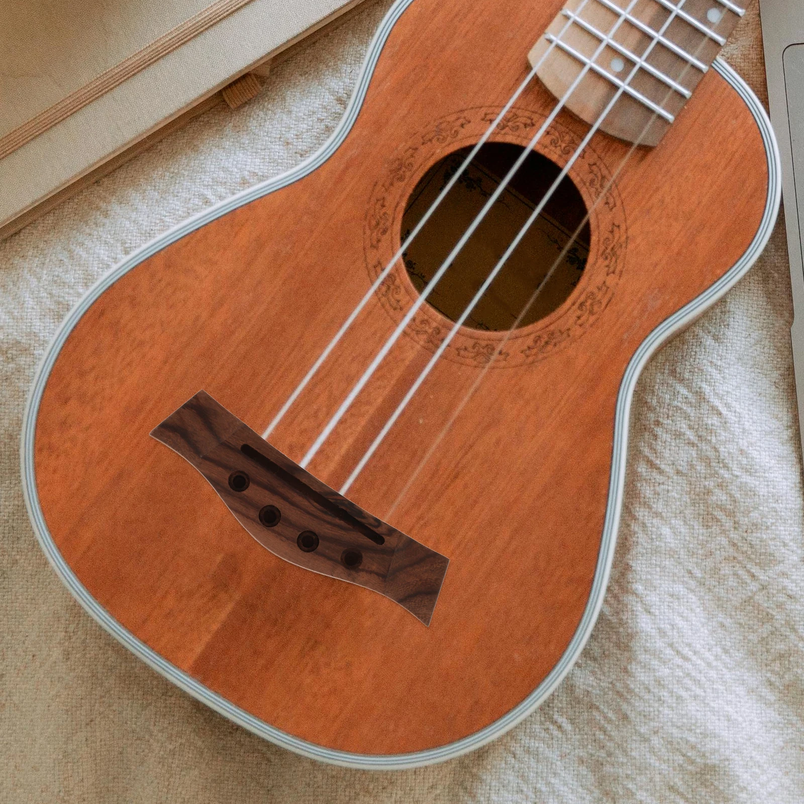 

Professional Wood Ukulele Bridge Replacement Durable Smooth Polished Ukulele Part Adjustable Bridge Accessory Luthier Tool