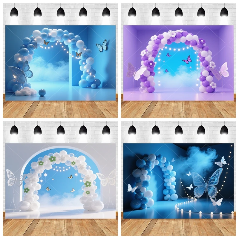 

Balloon Arch Photo Booth Backdrop Customizable Cake Smash Photography Background Family Baby Adult Portrait Studio Decor