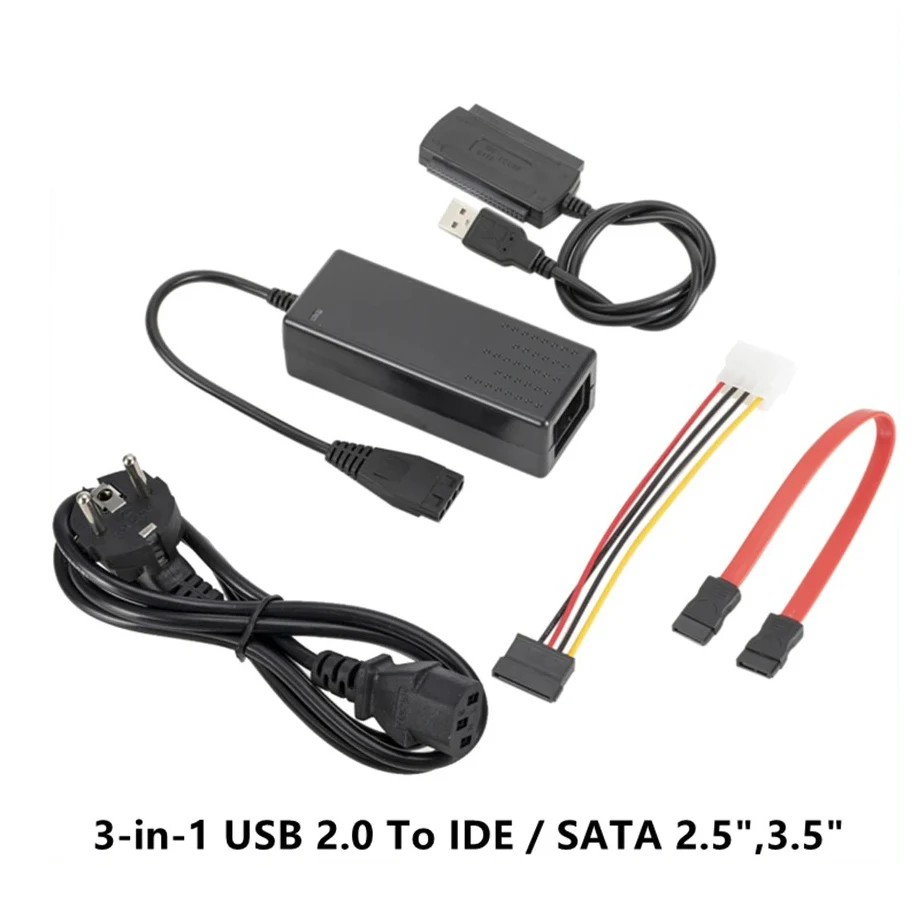 

USB 2.0 to IDE SATA Cable 3 in 1 S-ATA 2.5 3.5 Inch Hard Drive Disk HDD Adapter Converter Cable For PC Laptop computer