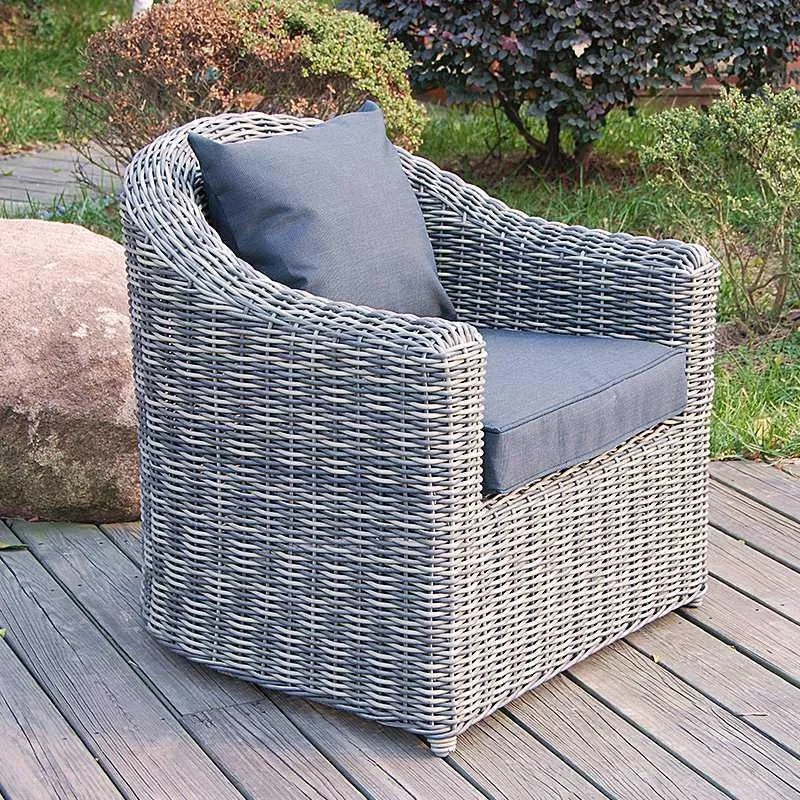 Outdoor Garden Furniture Set Rope Furniture Set Balcony Rattan Chair Nordic Single Sofa Love Seat