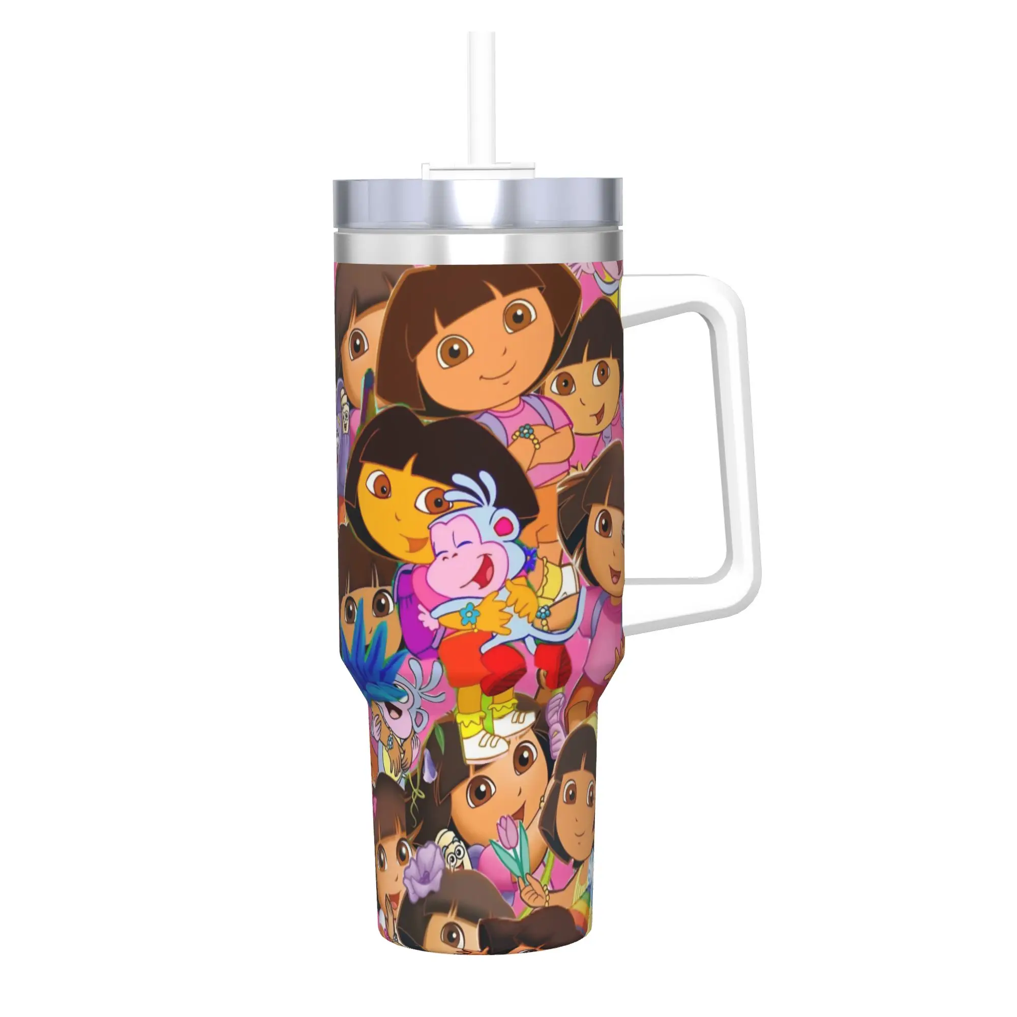 D-Doras The Explorers Tumbler 40oz Stainless Steel Double Wall Vacuum Insulated  Tumblers Mug With Straw