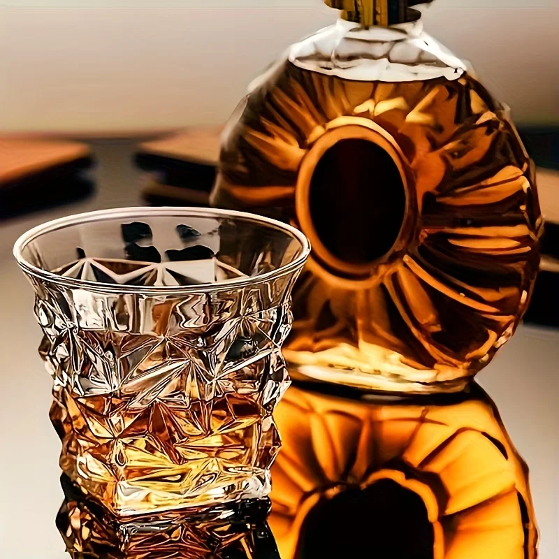 

Embossed Whiskey Glass Gift Set Bar KTV Classic Liquor Cup Home Glass Beer Mug
