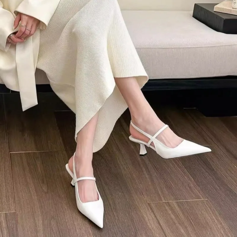 Niche Temperament Pointed Toe Closed Toe Back Strap Sandals for Women 2025 New All-match High Heel Shoes image 4