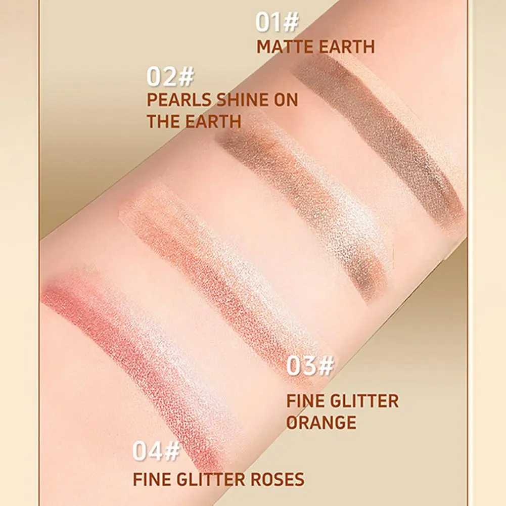 Glitter sombra vara de três cores contorno sombra maquiagem sombra lápis sombra lápis olho shimmer vara